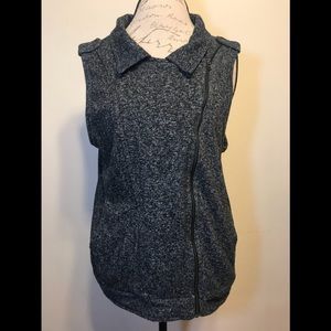 Moto Gray zip vest with pockets